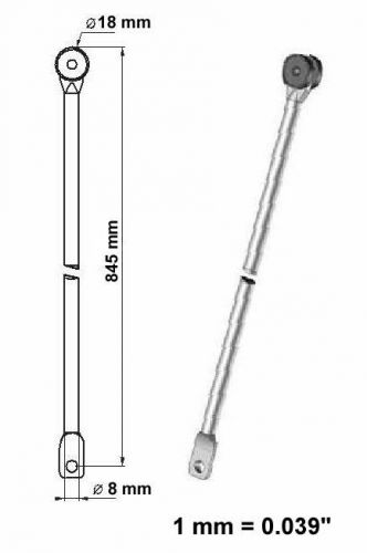 Metal Round Rods (2 pcs). 875 mm long