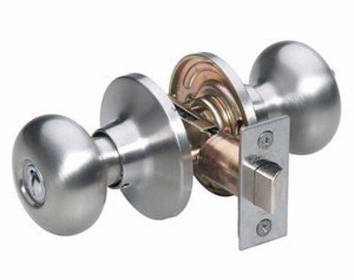 Master lock bco0315 biscuit privacy door knob  satin nickel for sale