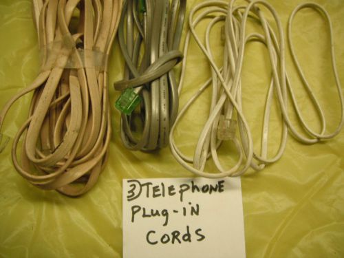3 Telephone Plug in Cords