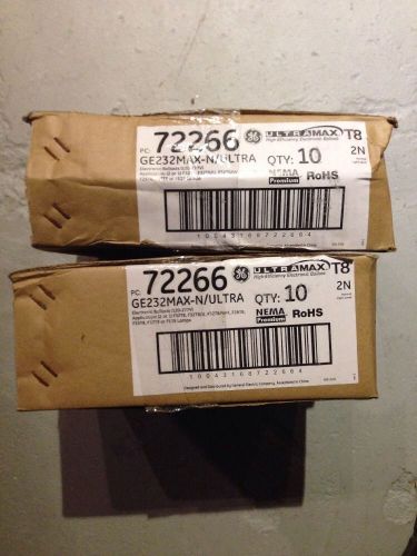Lot of 20 new ge ballast 2n ge-232-max-n/ultra 2 lamp ballasts. for sale