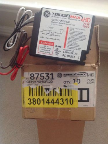Ge ehid ballast gemh70msf120 part # - 87531 (qty 9) for sale