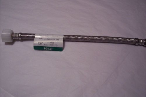 8 no burst toilet supply line braided, stainless steel 3/8 comp x 7/8 bct 12&#034;l for sale