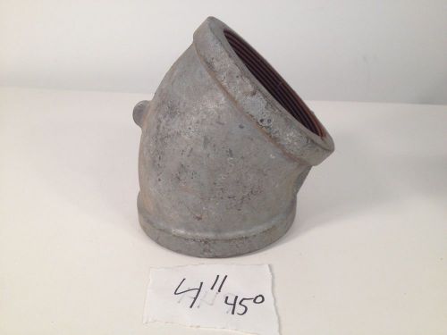 Jp ward 4&#034; npt cast iron pipe elbow 45 degree usa malleable - p44 for sale