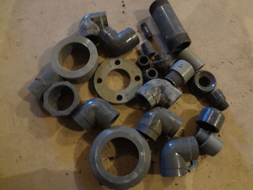 MIXED LOT OF (23) SCH 80 PVC / CPVC - PIPE / FITTING MIXED SIZES- ELBOWS UNION