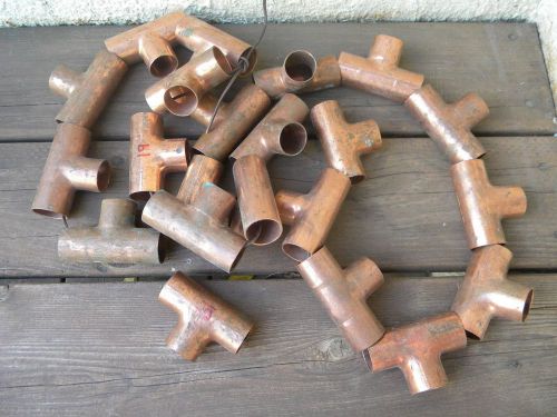 LOT of 22  1&#034;   COPPER TEE