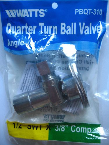 5 Bulk set NEW 1/2 SWT X 3/8 Comp ANGLE Quarter Turn Ball VALVES ~ 1/2in 3/8in