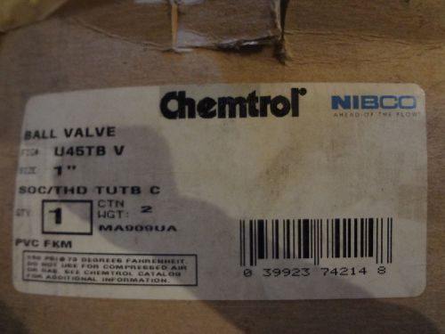 Chemtrol 1&#034; ball valve u45tb-v soc/ thd  new in box for sale