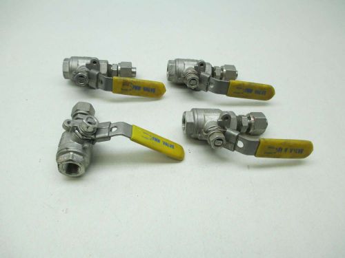 LOT 4 FNW 3/8IN NPT STAINLESS CF8M 2000WOG BALL VALVE D381574