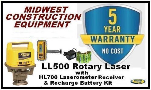 New trimble spectra precision ll500 rotary laser with hl700 receiver - recharge for sale