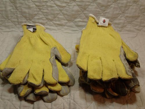 4 pairs Dupont Kevlar PVC Dotted Safety Work Gloves Men&#039;s Medium - Large USA