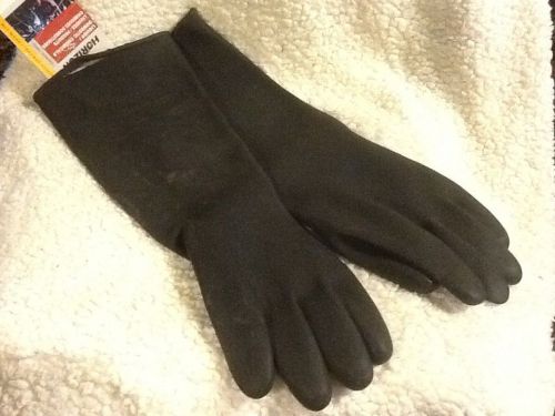 new pair 16&#034; 100% PURE RUBBER WET LIQUID WORK GLOVES SIZE LARGE