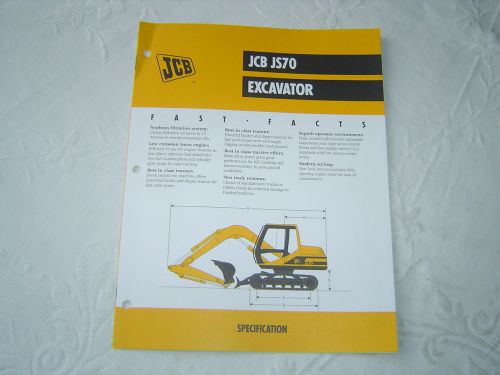 JCB JS70 excavator brochure