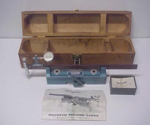 Colight magnetic packing gauge w starrett dial indicator &amp; wood storage case for sale