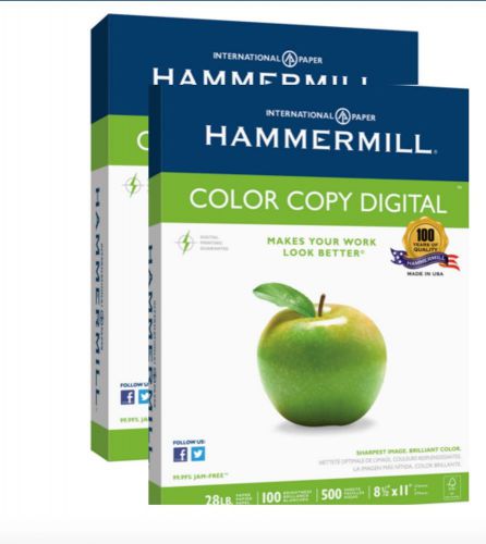 Hammermill Color Copy. Letter, Photo White 28lb, 100-Bright, 2 REAMS 1000 sheets