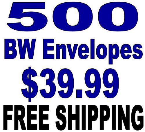 500 ENVELOPES  CUSTOM PRINTED  #10 with FREE DESIGN, SHIPPING, 1 DAY TURN AROUND