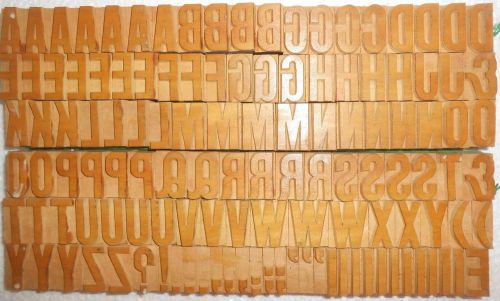124 piece unique vintage letterpress wood wooden type printing block unused s957 for sale