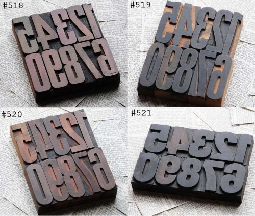 0-9 letterpress wood printing blocks  1 set to choose type woodtype numbers font