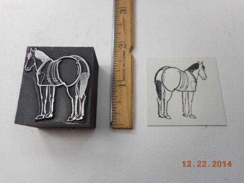 Letterpress Printing Printers Block, Backside Horse wearing Blanket