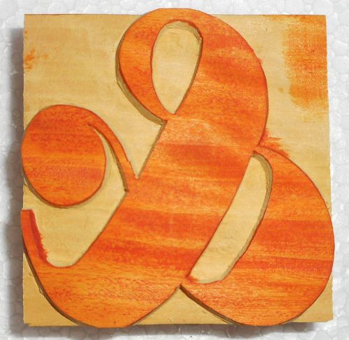 Letterpress Letter &#034;&amp; Amparsend&#034; Wood Type Printers Block Collection.B941