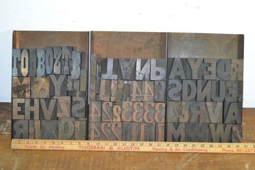 Wood Printer&#039;s Type Lot - 70+ Pieces Large Size Letterpress Printing Press