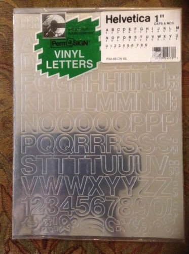 Vinyl Lettering 1&#034; Helvetica Silver Caps &amp; Nos Cthru Permasign