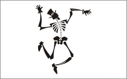 2X Dancing Skeleton Funny Car Vinyl Sticker Decal -160