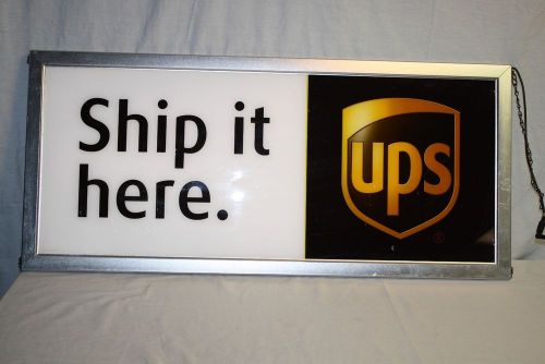Large 15&#034; x 34&#034; light up UPS United Parcel Select Sign Double Sided