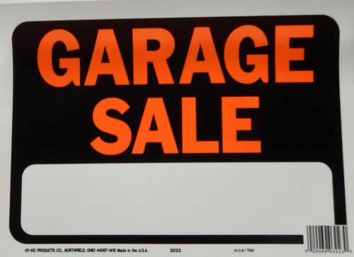 Garage Sale Sign 9&#034;x12&#034; by Hy-Ko Products - 1 Pack - Blk with Orange letters