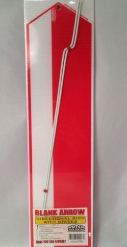 BLANK ARROW YARD SIGN 2 Side BIG RED ARROW 18&#034; X 4.75&#034; 2 Stakes Directional NEW