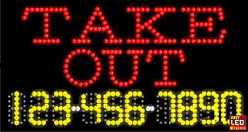 17&#034;x31&#034; custom animated take out led sign with phone for sale
