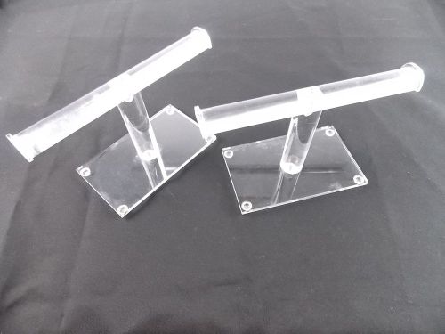 Acrylic Jewelry T-Bar Display Stand Clear Bracelet Watch Lot of 2 #822