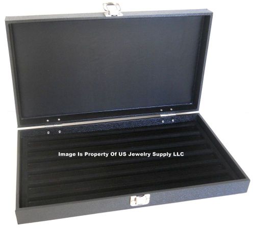 12 Solid Top Lid Black 6 Slot Collectors Jewelry Organizer Display Cases