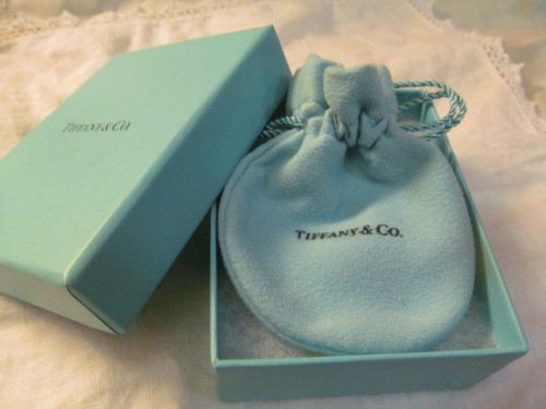 Tiffany &amp; Co. Empty Blue Gift Box with  Jewelry Pouch~EXC 3 x 3.75 Storage