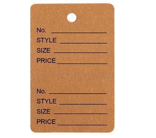 1000 Large Perforated Merchandise Coupon Price Tags Brown