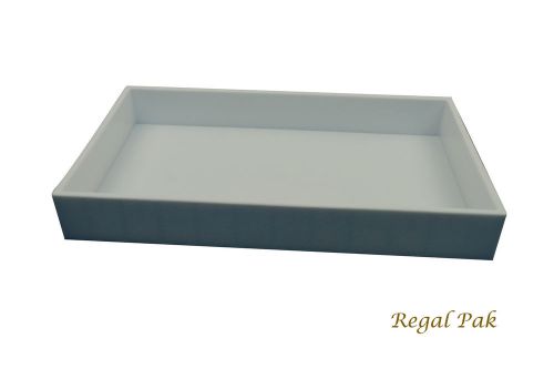 2 inch deep white full size plastic stackable jewelry tray 14 3/4&#034; x 8 1/4&#034; x 2&#034; for sale