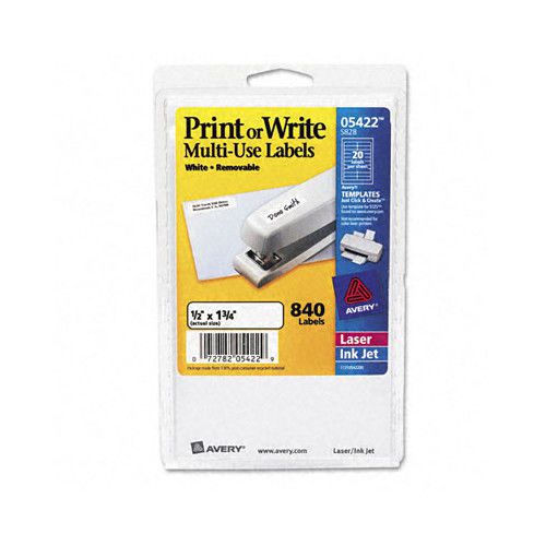 Avery Printable Removable Self-Adhesive Multi-Use ID Labels in White 840 / Pack