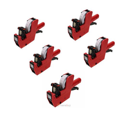5PCS MX-5500 8 Digits Price Tag Gun with 5000 White w/ Red lines labels US SHIP