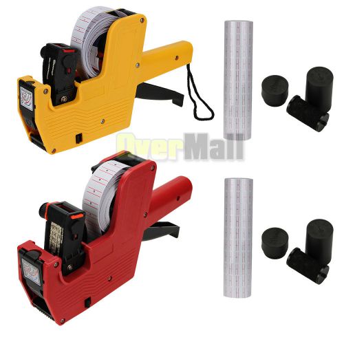 2x mx-5500 8 digits price tag gun + 5000 lines paper labels + 1 ink yellow + red for sale