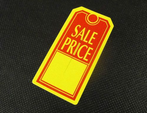 LARGE TAGS 500 &#034;SALE PRICE&#034;- yellow and red, perforated chad merchandise tags