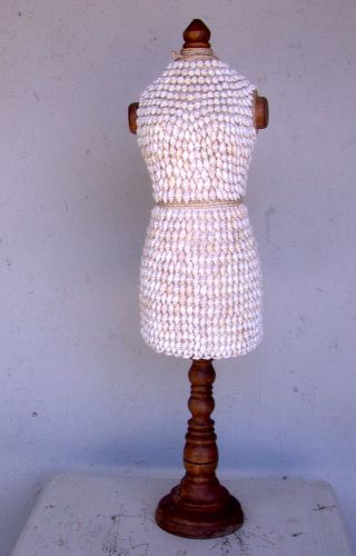 dress or mannequin  form, made with seashells, 26.5 in tall