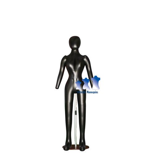 Inflatable Female Full-Size with head &amp; arms,Black and Aluminum Adjustable Stand
