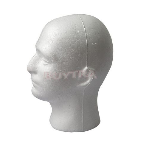 Elegant Durable Styrofoam Foam Mannequin Manikin Male Head Model Wig Glasses Hat