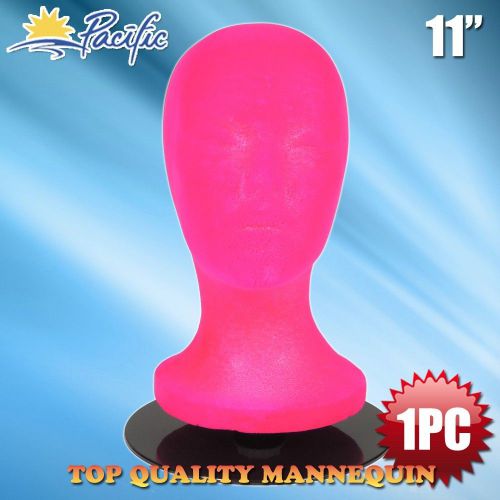 HALLOWEEN Pink velvet like female foam MANNEQUIN head holder base display wig
