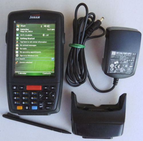 Janam xm xm66w-1ngfbr00 wlan handheld barcode scanner w/charger+cc-xp-1 90 day w for sale