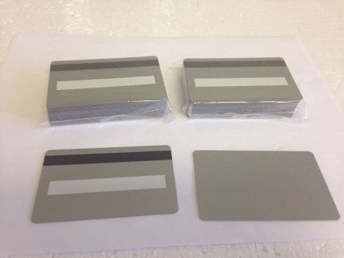 50 Silver CR80 PVC Cards HiCo MagStripe 2 Track w/ Signature Panel - ID Printers