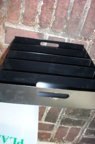 BLACK METAL CASH TILL TRAY/ 5 SLOTS/ 15&#034;X14.&#034;X3&#034;/SIDE HAND CARRY SLOTS