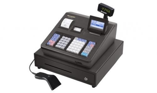 New black sharp xe-a507 electronic cash register w/ scanner &amp; sd card slot for sale