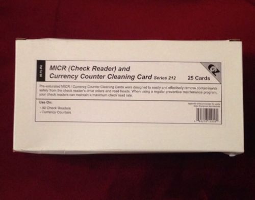 Micr / Check Reader / Currency Counter Cleaning Cards (25 Cards)