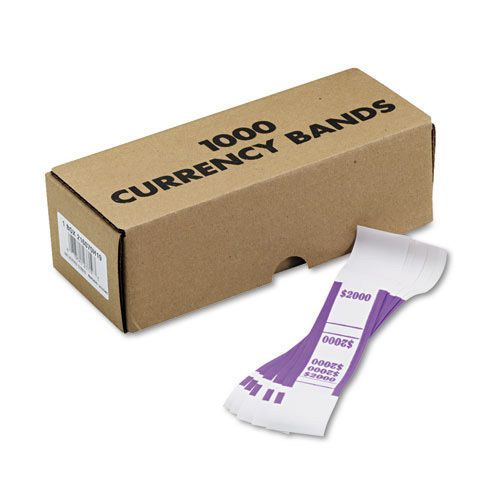 Currency straps self sealing $2 000 value white/violet 1000/box for sale
