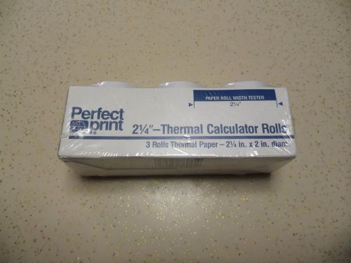 Perfect Print Thermal Calculator Printer Paper Rolls 2 1/4&#034; - 3 ct NEW